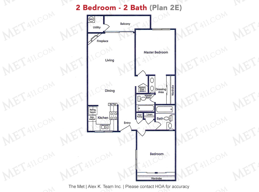 Met Warner 2 bedroom 2 bathroom floor plan