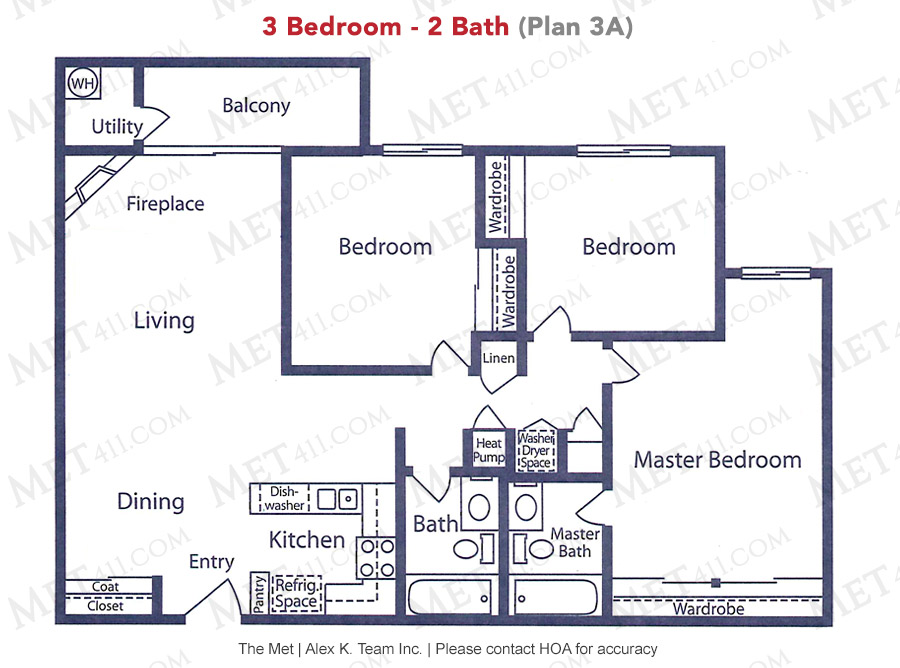 Met Warner 3 bedroom 2 bath floor plan